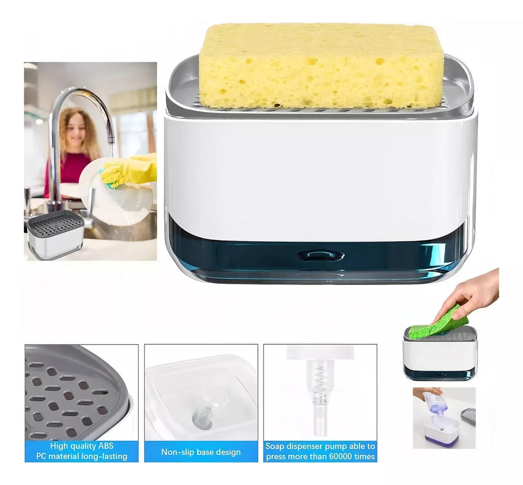 Suporte de esponja com dispensador de sabão