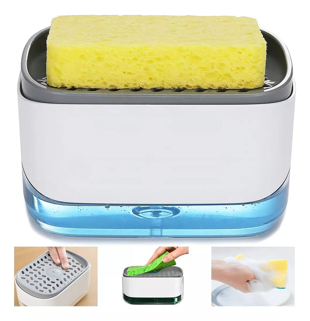 Suporte de esponja com dispensador de sabão