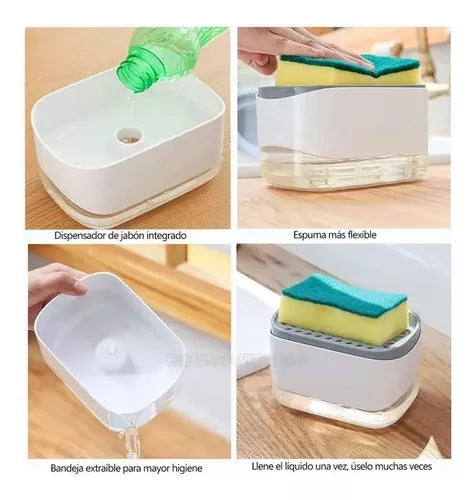 Suporte de esponja com dispensador de sabão