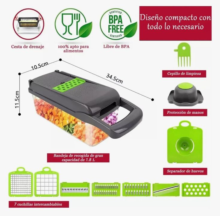 Picador de vegetais 10 em 1